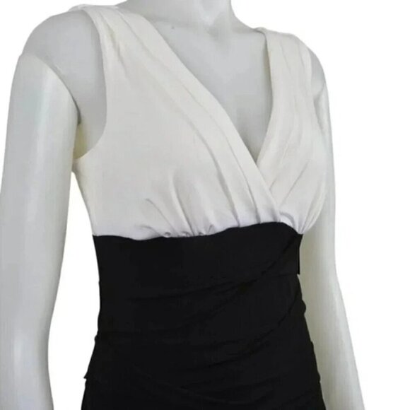 NWT Saint Tropez West Dress Bodycon Black  Cream Sleeveless Size 10 - Picture 3 of 12